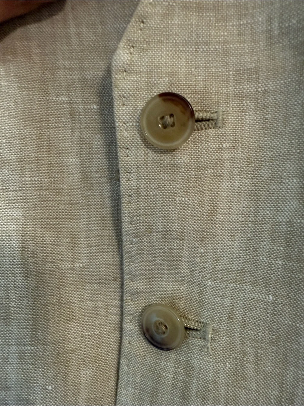 Men’s Linen Suit Vest Slim Fit Jos. A. Bank 1905 Tan Beige Formal Wedding Size S